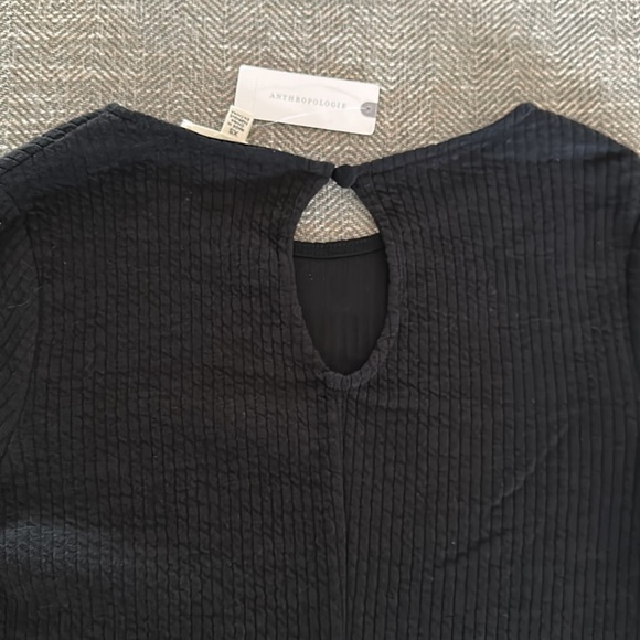 NWT Anthropologie Porriage Black sweater/shirt Size XSmall lightweight - Picture 5 of 9